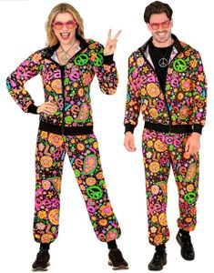 60's Hippie UV Glow Grilldress til Voksen