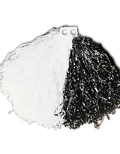 1 stk Tofarget Hvit og Svart Pom Pom