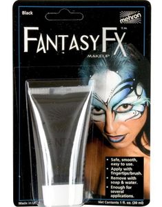 Black Fantasy F-X Makeup - 30 ml Vannbasert Mehron Ansikt og Kropssminke