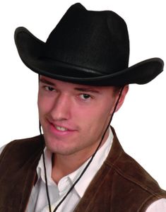 Svart Cowboyhatt med Snor
