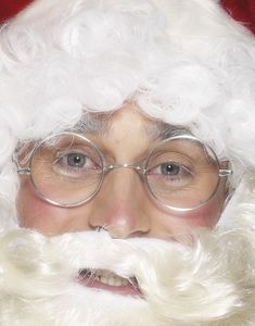 Julenissens Sølvfargede Runde Briller