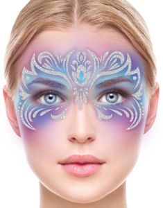 Glitrende Sølv Mønster til Ansikt