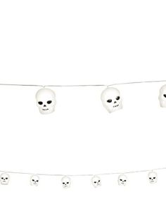 Batteridrevet Lyslenke med 12 Artige Hodeskaller og LED-Lys 170 cm