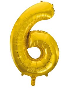 Tallet 6 - Gullfarget JUMBO Folieballong 86 cm