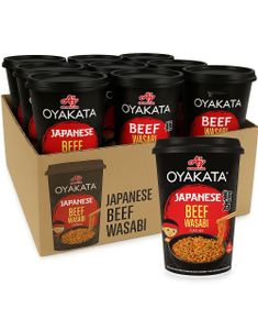 8 stk Aj Oyakata Japanese Spicy Beef Wasabi Noodle Cup - Hel Eske 744 gram (Japan)