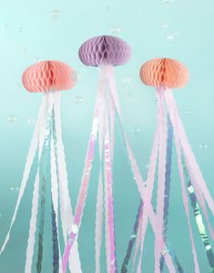 3 stk Hengende Maneter Honeycombs med Hale 15.5x22.5 cm