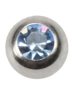 4 mm - Blank Med Lys Blå Sten - Stålkule til 1,2 mm Stang