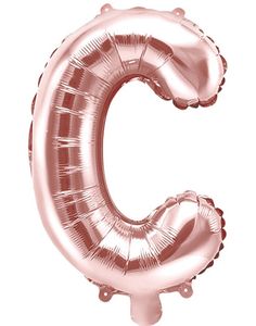 Bokstaven C - Rosegullfarget 35 cm Folieballong