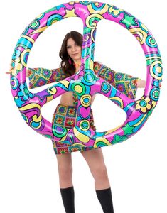 Stor Oppblåsbar Fredstegn 110 cm