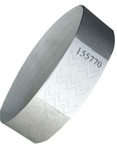 1000 stk Nummererte Tyvek Festivalarmbånd / Entrearmbånd - Sølv