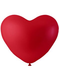 100 stk 25 cm - Hjerteformede Røde Ballonger