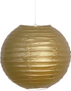 Gullfarget Papirlanterne / Papirlykt 25 cm