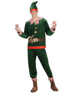 Rødt og Grønt Nissealv Herrekostyme