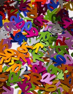 Flerfarget 70-Års Bordkonfetti