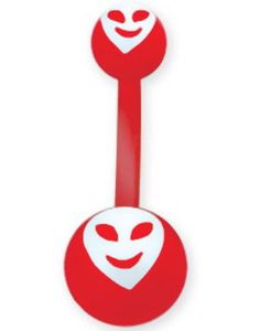 Alien Rød og Hvit Navlepiercing