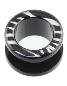 Svart Piercing Tunnel med Sebramønster