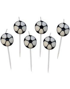 6 stk Kakelys med Fotballmotiver