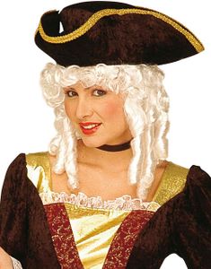 Milady - Hvit Krøllete Parykk