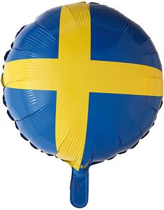 Folieballong med Motiv av Svenske Flagget 46 cm