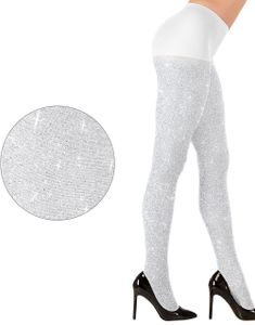 Strømpebukse med Glitter - Hvit