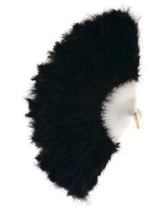 Svart Håndvifte med Fjær