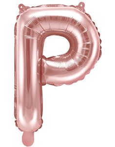 Bokstaven P - Rosegullfarget 35 cm Folieballong