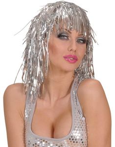 Disco Parykk - Sølvfarget
