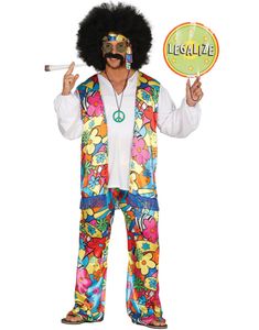 Hippie Herrekostyme 3 Deler