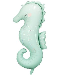Sjøhest Mint/Grønn Folieballong 47x98 cm