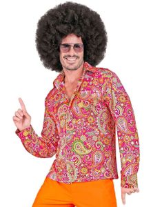 60-talls Rosa Mandalamønstret Kostymeskjorte til Herre