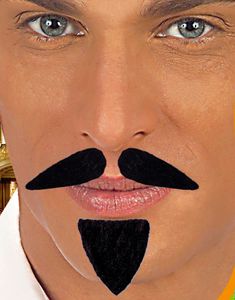 Sett med Løsbart og Skjegg Til Pirat - Svart