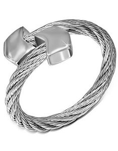 Spain - Sølvfarget Ring i Tvinnet Stål