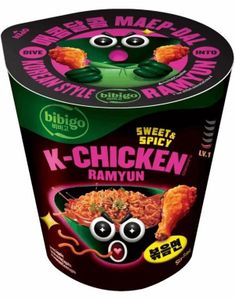 K-Chicken Flavoured Ramyun - Søt og Spicy Kyllingramen - BIBIGO 97,5 gram (Korea)