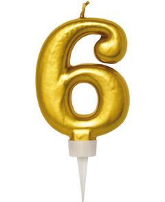 6 Tall - Gullfarget Kakelys 11 cm