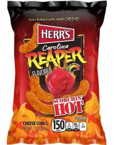 Liten Pose med Herr's Carolina Reaper Ostepop 28 gram (USA Import supersterk)