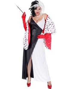 Cruella de Vil Inspirert Kostyme med Kappe