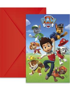 6 stk Invitasjoner - Paw Patrol Gjengen