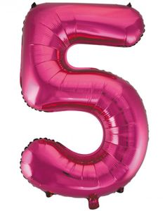 Tallet 5 - Rosa JUMBO Folieballong 86 cm