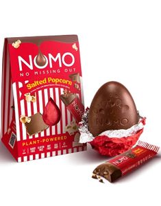 NOMO Salted Popcorn Egg and Bar - Vegansk Sjokoladeegg med Crunchy Salt Popcornsmak og Sjokoladebar 158 gram