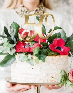 Bursdag "50" Kaketopp ca 20,5 cm