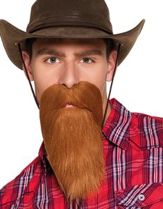 Brunt Cowboy Løsskjegg