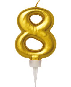 8 Tall - Gullfarget Kakelys 11 cm