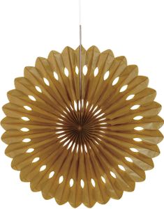 Gullfarget Dekorvifte av Silkepapir 40 cm