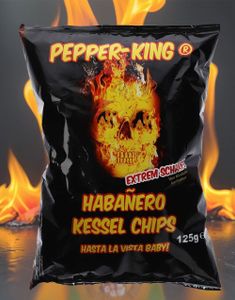 DATOVARE - Pepper-King Habañero Kettle Chips - Crispy og Spicy Potetgull 125 g - HOT (Tyskland) (09.01.2026)