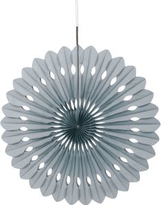Sølvfarget Dekorvifte av Silkepapir 40 cm