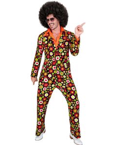 60-talls Blomstrete Hippiekostyme til Mann