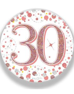 30 Års Feiring - Rosegull Holografisk Stor Button/Badge