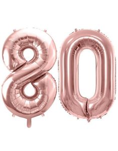 80 år ballonger - 86 cm rosegull