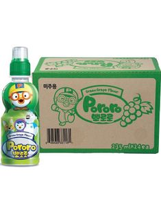 24 stk Pororo Greengrape Drink - Leskedrikk med Grønn Druesmak - Hel Eske 5,64 kg (Korea)