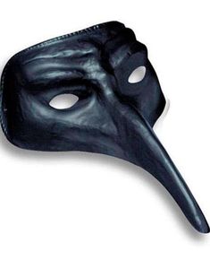Svart Venetiansk Maske Med Lang Nese - Kan Males!